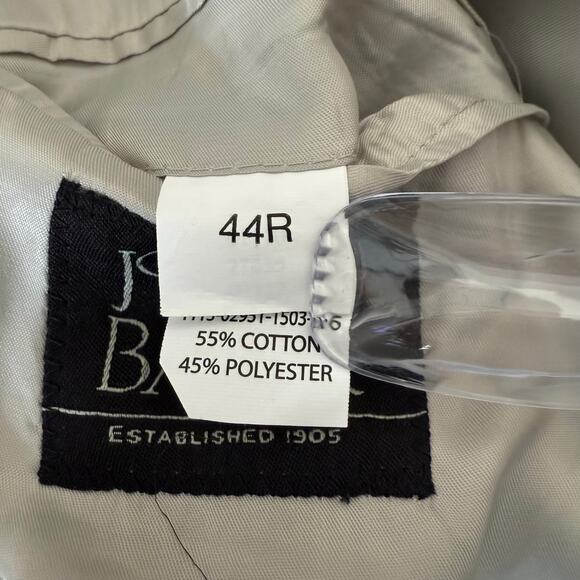 Jos A. Bank Casual Sportcoat Jacket Men's 44R Tan Cotton Twill - Picture 7 of 9